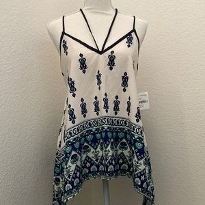 Basil Lola Blue and White Tank Top Size Medium